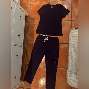 Figs dark plum scrubs